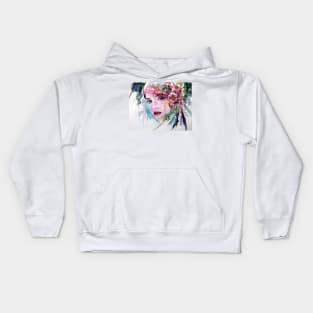 Beauty with flowers Kids Hoodie